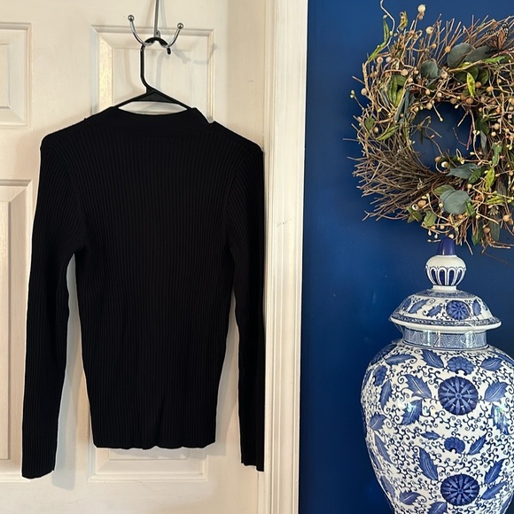 NWOT Women’s SANDRO Paris Gabrielle Black Colored Ribbed-Knit Cardigan Size L - Picture 7 of 7